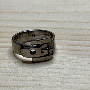 Michael Kors Silver Tone Buckle Ring